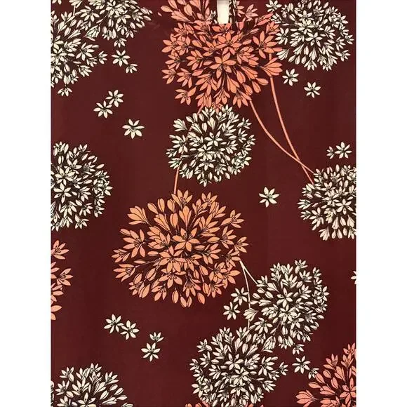 A.N.A. Burgundy Sheer Ruffled Top Blouse Long Bell Sleeves Sz XL. Work. Office - Picture 4 of 9